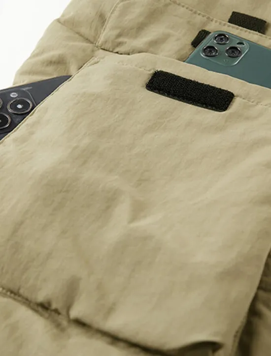 Online OUKU Men's Fishing Vest Daily Casual Spring & Fall Pocket Polyester Comfortable Solid Color Zipper Stand Collar Black Khaki Dark Blue Dark Gray Vest