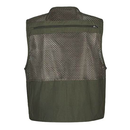 Online OUKU Men's Fishing Vest Hiking Vest Sleeveless V Neck Vest / Gilet Jacket Top Outdoor Breathable Quick Dry Multi Pockets Lightweight Polyester Army Green Khaki Dark Blue Fishing Climbing Camping / Hiking