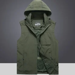 Online OUKU Men's Fishing Vest Hiking Vest Sleeveless Jacket Coat Top Outdoor Breathable Quick Dry Ultraviolet Resistant Multi Pockets Pocket Basic POLY Black Army Green Khaki Fishing Climbing Beach