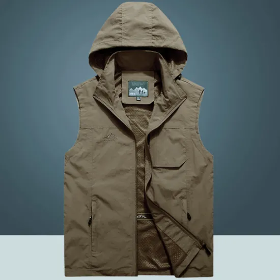 Online OUKU Men's Fishing Vest Hiking Vest Sleeveless Jacket Coat Top Outdoor Breathable Quick Dry Ultraviolet Resistant Multi Pockets Pocket Basic POLY Black Army Green Khaki Fishing Climbing Beach