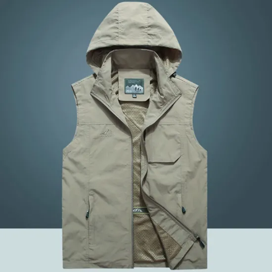 Online OUKU Men's Fishing Vest Hiking Vest Sleeveless Jacket Coat Top Outdoor Breathable Quick Dry Ultraviolet Resistant Multi Pockets Pocket Basic POLY Black Army Green Khaki Fishing Climbing Beach