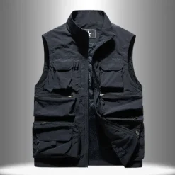 OUKU Men's Fishing Vest Hiking Vest Vest / Gilet Top Outdoor Breathable Water Resistant Quick Dry Lightweight Black Grey khaki Climbing Camping / Hiking / Caving / Military / Multi Pockets