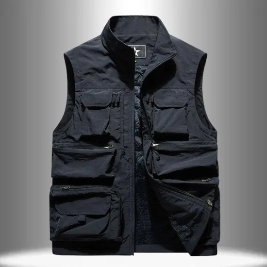 OUKU Men's Fishing Vest Hiking Vest Vest / Gilet Top Outdoor Breathable Water Resistant Quick Dry Lightweight Black Grey khaki Climbing Camping / Hiking / Caving / Military / Multi Pockets