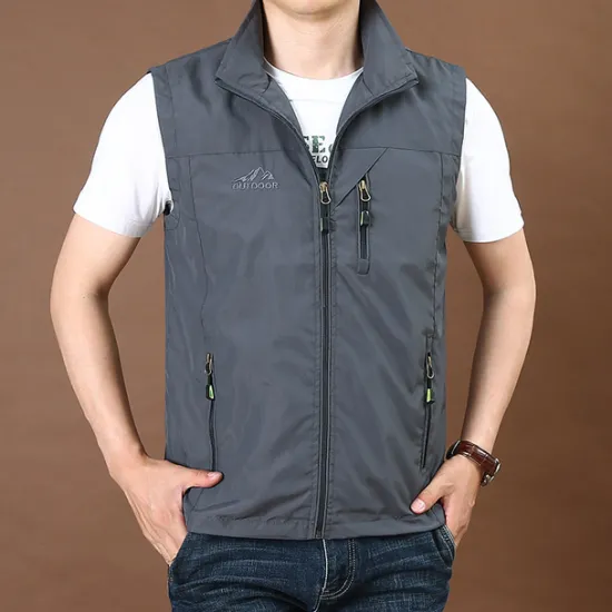 Discount OUKU Men's Fishing Vest Hiking All Seasons Nylon Waterproof Quick Dry Solid Color Black Army Green Red Royal Blue Vest