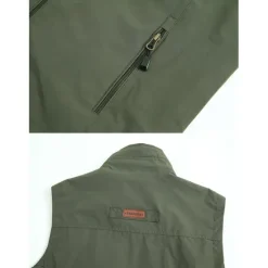 Discount OUKU Men's Fishing Vest Hiking All Seasons Nylon Waterproof Quick Dry Solid Color Black Army Green Red Royal Blue Vest