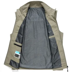 Best OUKU Men's Fishing Vest Hiking Vest Sleeveless Outerwear Top Outdoor Breathable Quick Dry Multi Pockets Lightweight Pocket Buckle Chinlon Black Cream Army Green Work Fishing Climbing