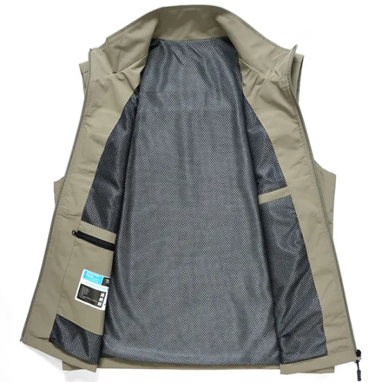 Best OUKU Men's Fishing Vest Hiking Vest Sleeveless Outerwear Top Outdoor Breathable Quick Dry Multi Pockets Lightweight Pocket Buckle Chinlon Black Cream Army Green Work Fishing Climbing