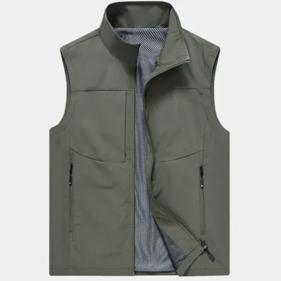 Best OUKU Men's Fishing Vest Hiking Vest Sleeveless Outerwear Top Outdoor Breathable Quick Dry Multi Pockets Lightweight Pocket Buckle Chinlon Black Cream Army Green Work Fishing Climbing