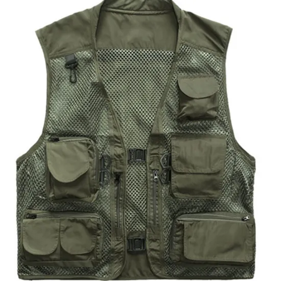 Outlet OUKU Men's Fishing Vest Hiking Vest Work Vest Outdoor Multi-Pockets Quick Dry Lightweight Breathable Autumn / Fall Spring Summer Vest / Gilet Mesh Camping / Hiking Hunting Fishing Blue khaki Green