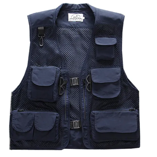 Outlet OUKU Men's Fishing Vest Hiking Vest Work Vest Outdoor Multi-Pockets Quick Dry Lightweight Breathable Autumn / Fall Spring Summer Vest / Gilet Mesh Camping / Hiking Hunting Fishing Blue khaki Green