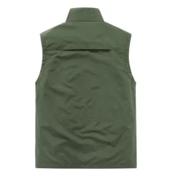 Hot OUKU Men's Fishing Vest Hiking Vest Top Outdoor Breathable Quick Dry Multi Pockets Black khaki Dark Blue Fishing Climbing Camping / Hiking / Caving