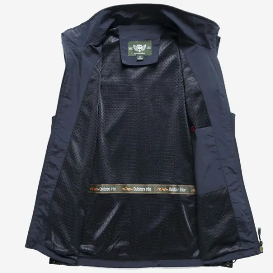 Clearance OUKU Men's Fishing Vest Hiking Vest Top Outdoor Breathable Quick Dry Multi Pockets Summer Mesh Polyester Navy Black khaki Climbing Camping / Hiking / Caving