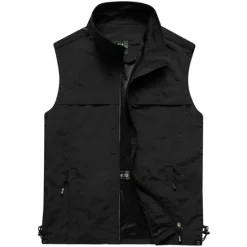 Clearance OUKU Men's Fishing Vest Hiking Vest Top Outdoor Breathable Quick Dry Multi Pockets Summer Mesh Polyester Navy Black khaki Climbing Camping / Hiking / Caving