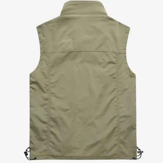 Clearance OUKU Men's Fishing Vest Hiking Vest Top Outdoor Breathable Quick Dry Multi Pockets Summer Mesh Polyester Navy Black khaki Climbing Camping / Hiking / Caving