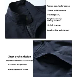 Clearance OUKU Men's Fishing Vest Hiking Vest Top Outdoor Breathable Quick Dry Multi Pockets Summer Mesh Polyester Navy Black khaki Climbing Camping / Hiking / Caving