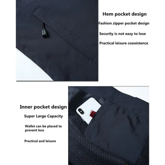 Clearance OUKU Men's Fishing Vest Hiking Vest Top Outdoor Breathable Quick Dry Multi Pockets Summer Mesh Polyester Navy Black khaki Climbing Camping / Hiking / Caving