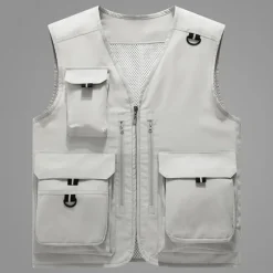 New OUKU Men's Fishing Vest Hiking Vest Vest / Gilet Top Outdoor Portable Ultra Light (UL) Breathable Lightweight Beige gray Black Yellow Fishing Beach