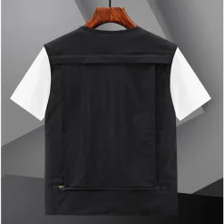 OUKU Men's Fishing Vest Hiking Vest Top Outdoor Breathable Lightweight Multi Pockets Comfortable Black Blue Grey Fishing Climbing Camping / Hiking / Caving