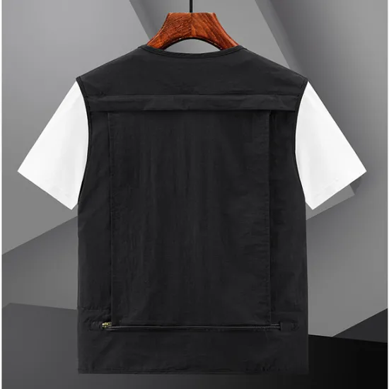 OUKU Men's Fishing Vest Hiking Vest Top Outdoor Breathable Lightweight Multi Pockets Comfortable Black Blue Grey Fishing Climbing Camping / Hiking / Caving