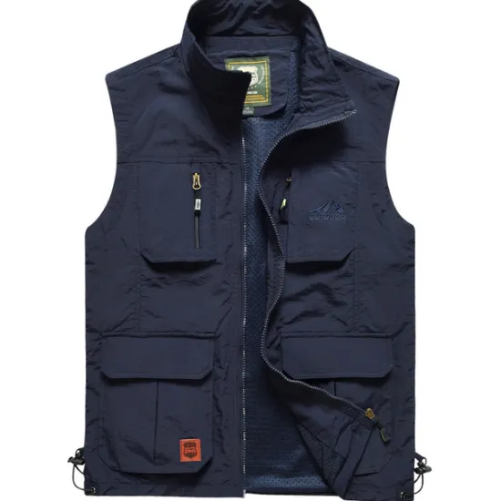 Best OUKU Men's Fishing Vest Military Tactical Vest Hiking Vest Sleeveless Vest / Gilet Jacket Top Outdoor Breathable Quick Dry Lightweight Multi Pockets Summer Spandex Polyester Black Green Grey Fishing