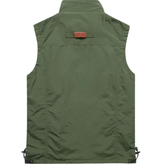 Best OUKU Men's Fishing Vest Military Tactical Vest Hiking Vest Sleeveless Vest / Gilet Jacket Top Outdoor Breathable Quick Dry Lightweight Multi Pockets Summer Spandex Polyester Black Green Grey Fishing