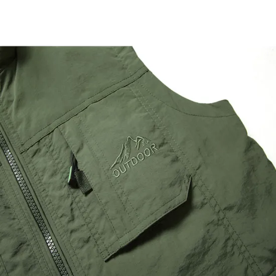 Best OUKU Men's Fishing Vest Military Tactical Vest Hiking Vest Sleeveless Vest / Gilet Jacket Top Outdoor Breathable Quick Dry Lightweight Multi Pockets Summer Spandex Polyester Black Green Grey Fishing