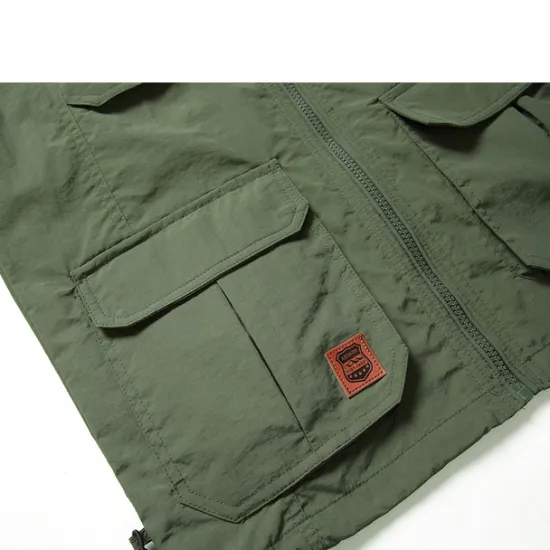 Best OUKU Men's Fishing Vest Military Tactical Vest Hiking Vest Sleeveless Vest / Gilet Jacket Top Outdoor Breathable Quick Dry Lightweight Multi Pockets Summer Spandex Polyester Black Green Grey Fishing