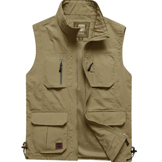 Best OUKU Men's Fishing Vest Military Tactical Vest Hiking Vest Sleeveless Vest / Gilet Jacket Top Outdoor Breathable Quick Dry Lightweight Multi Pockets Summer Spandex Polyester Black Green Grey Fishing