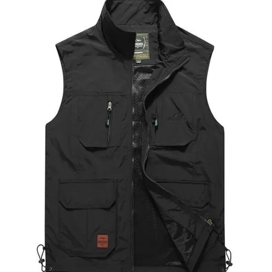 Best OUKU Men's Fishing Vest Military Tactical Vest Hiking Vest Sleeveless Vest / Gilet Jacket Top Outdoor Breathable Quick Dry Lightweight Multi Pockets Summer Spandex Polyester Black Green Grey Fishing