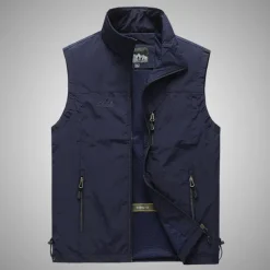 Discount OUKU Men's Fishing Vest Military Tactical Vest Hiking Vest Sleeveless Vest / Gilet Jacket Top Outdoor Breathable Quick Dry Lightweight Multi Pockets Summer Back Venting Design Chinlon Dark Grey Black Army