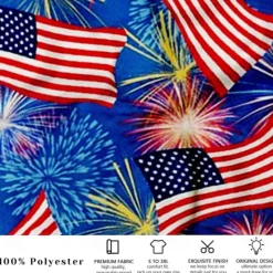 Hot OUKU Men's Flag American Flag National Flag Swim Trunks Swim Shorts Board Shorts Mid Waist Fashion Designer Surfing Holiday Beach Pocket Drawstring Elastic Waist Designer Clothing Apparel Blue