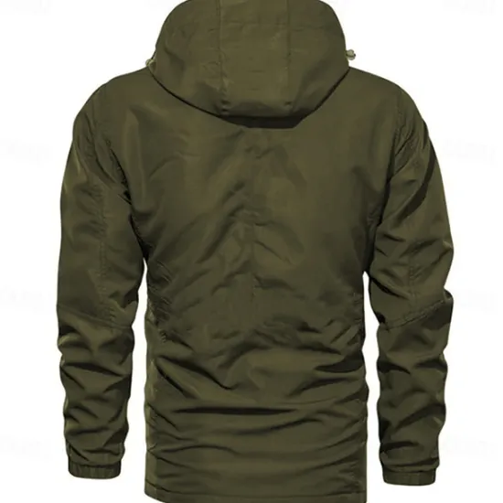 OUKU Men's Flag American US Flag Outdoor Jacket Coat Hoodie Jacket Tactical Practical Waterproof Casual Sports Outdoor Daily Wear Zip Front Adjustable Drawstring Hood Graphic Fall Winter Standing Collar