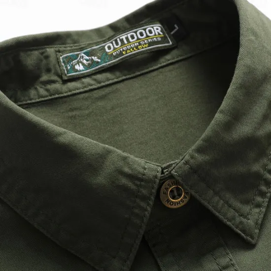 New OUKU Men's Flag American US Flag Letter Printed Work Shirt Western Shirt Cargo Shirt Short Sleeve Casual Tactical Going out Summer Turndown Buttons Print Black Army Green Dark Blue Gray