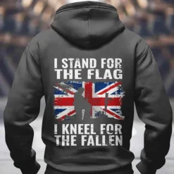 Sale OUKU Men's Flag UK Hoodies Sweatshirt Fashion Long Sleeve Crew Neck Holiday Streetwear Black Blue Drawstring 3D Fall Winter Designer