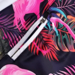 Online OUKU Men's Flamingo Bird Swim Trunks Swim Shorts Board Shorts Mid Waist Fashion Designer Surfing Holiday Beach Pocket Drawstring Elastic Waist Designer Clothing Apparel