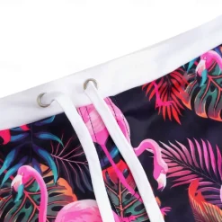 Online OUKU Men's Flamingo Bird Swim Trunks Swim Shorts Board Shorts Mid Waist Fashion Designer Surfing Holiday Beach Pocket Drawstring Elastic Waist Designer Clothing Apparel