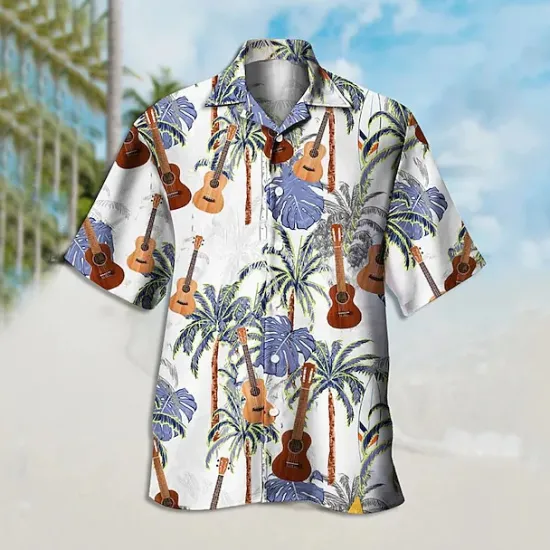 Discount OUKU Men's Flamingo Lights Shirt Summer Hawaiian Shirt Aloha Shirt Short Sleeve Shirt Turndown Tropical Fashion Streetwear Casual Hawaiian Holiday Black Yellow Light Green S M L