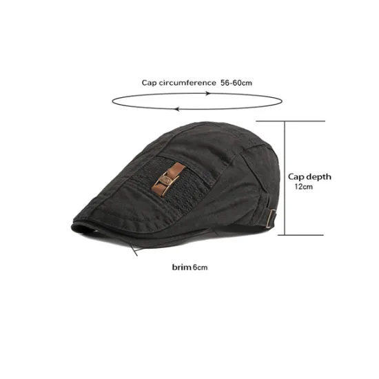 Best OUKU Men's Flat Cap Ascot Hat Newsboy Hat Black Dark Navy Cotton Fashion Streetwear Stylish 1920s Fashion Outdoor Daily Going out Plain Warm