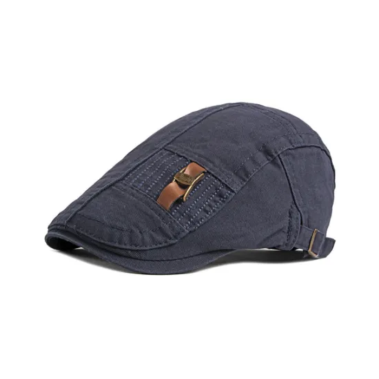 Best OUKU Men's Flat Cap Ascot Hat Newsboy Hat Black Dark Navy Cotton Fashion Streetwear Stylish 1920s Fashion Outdoor Daily Going out Plain Warm