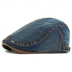 Outlet OUKU Men's Flat Cap Ascot Hat Newsboy Hat Black Navy Blue Denim Fashion Casual Street Daily Plain Adjustable Sunscreen Breathable