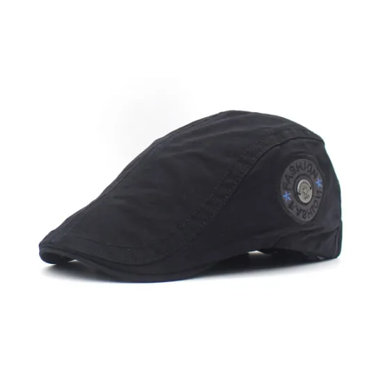 Online OUKU Men's Flat Cap Ascot Hat Newsboy Hat Black Dark Navy Cotton Fashion Adjustable Streetwear Stylish 1920s Fashion Outdoor Daily Going out Letter Warm