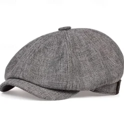 OUKU Men's Flat Cap Ascot Hat Newsboy Hat Black Brown Polyester Fashion Casual Street Daily Plain Breathable