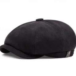 Hot OUKU Men's Flat Cap Ascot Hat Newsboy Hat Black Brown Polyester Fashion Casual Street Daily Plain Adjustable Sunscreen Breathable