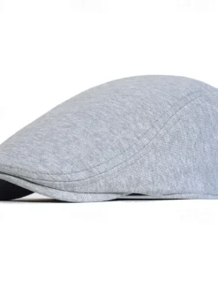 Sale OUKU Men's Flat Cap Ascot Hat Newsboy Hat Black Navy Blue Cotton Fashion Casual Street Daily Plain Adjustable Sunscreen Breathable