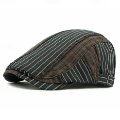 Outlet OUKU Men's Flat Cap Ascot Hat Newsboy Hat Black Red Cotton Fashion Casual Street Daily Plaid Adjustable Sunscreen Breathable