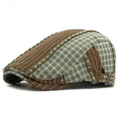 Outlet OUKU Men's Flat Cap Ascot Hat Newsboy Hat Black Red Cotton Fashion Casual Street Daily Plaid Adjustable Sunscreen Breathable