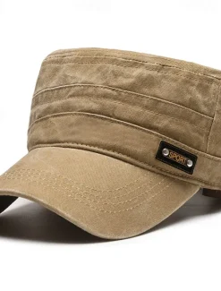 OUKU Men's Flat Cap Baseball Cap Military Cap Cadet Hat Black Brown Polyester / Cotton Blend Vintage Fashion Casual Street Daily Plain Adjustable Sunscreen Breathable