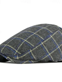 Sale OUKU Men's Flat Cap Baseball Cap Military Cap Cadet Hat Red Blue Polyester Fashion Casual Street Daily Plaid Adjustable Sunscreen Breathable