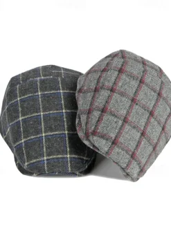 Sale OUKU Men's Flat Cap Baseball Cap Military Cap Cadet Hat Red Blue Polyester Fashion Casual Street Daily Plaid Adjustable Sunscreen Breathable