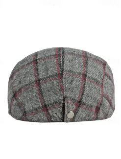 Sale OUKU Men's Flat Cap Baseball Cap Military Cap Cadet Hat Red Blue Polyester Fashion Casual Street Daily Plaid Adjustable Sunscreen Breathable